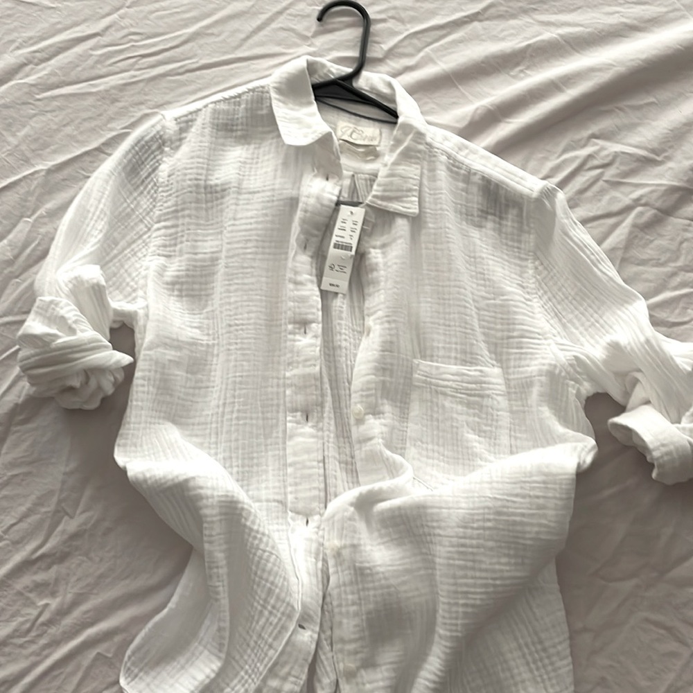 JCrew white linen